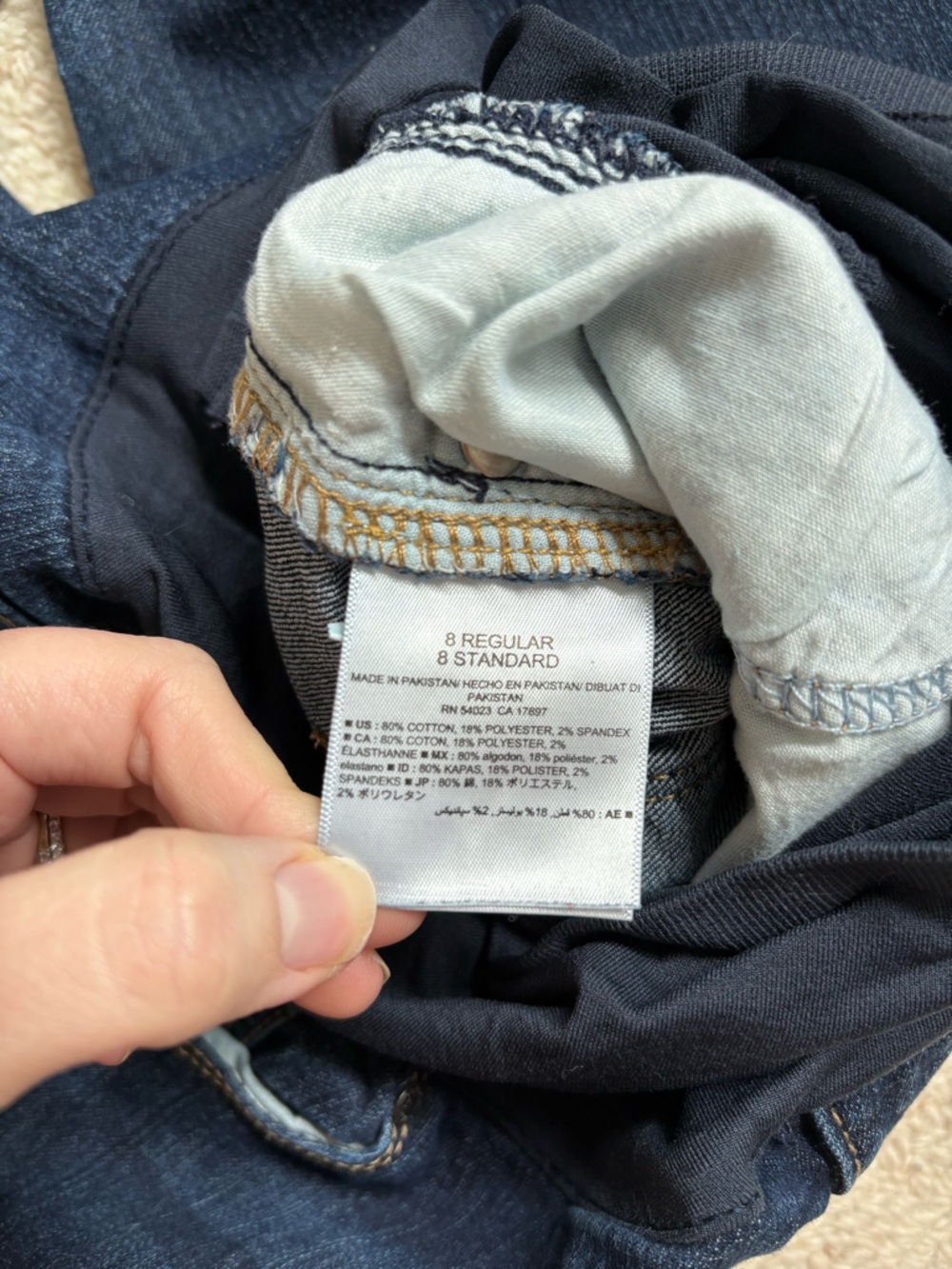 Old Navy Maternity Dark Wash Skinny Ankle Jeans Over Belly Panel Size 8 Regular - Picture 6 of 9